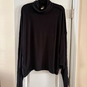Free People Black Cowl Neck Sweatshirt